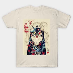 JAPANESE CAT IN SNAKE TATTOO T-Shirt